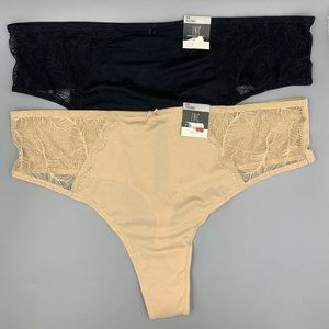 INC Womens Panties Nude Black 2 Pk NWT